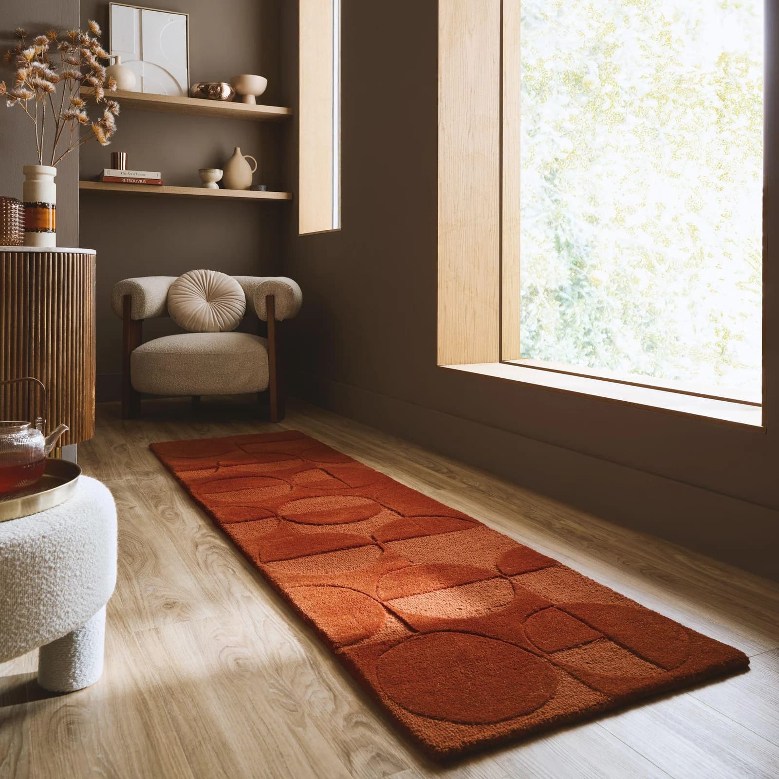 FLAIR RUGS Gigi Teppich Terrakotta Geometrisch Handgetuftet