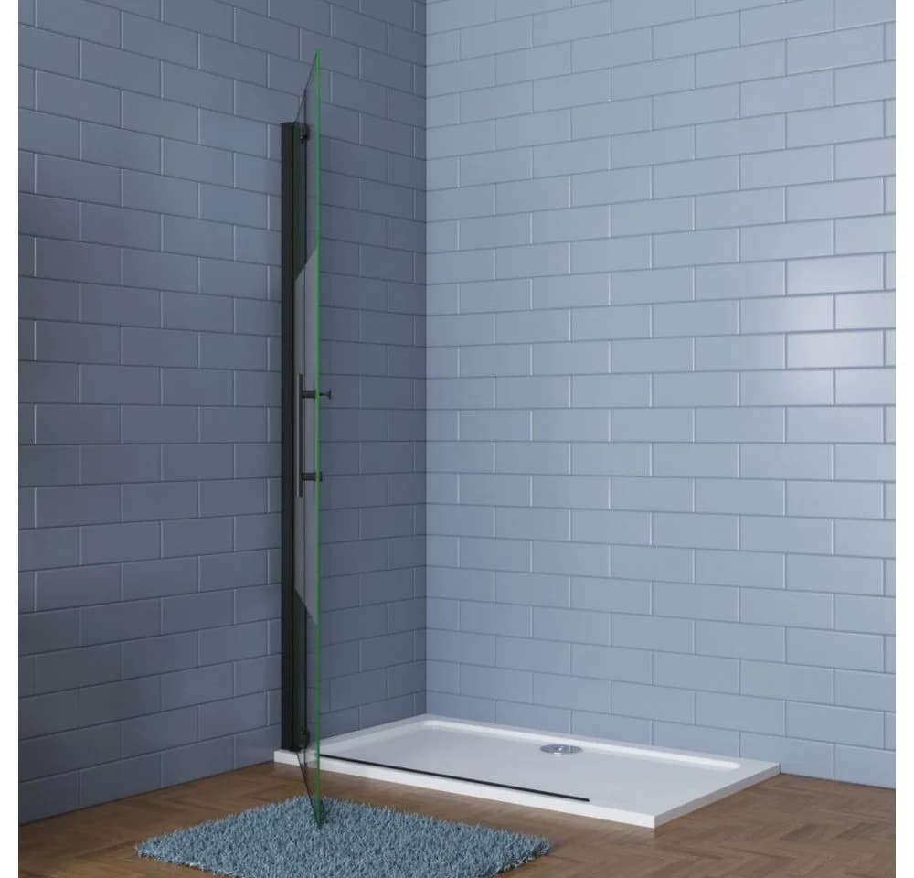 Duschparadies Dusch-Falttür Schwarz 195cm Easyclean Sicherheitsglas