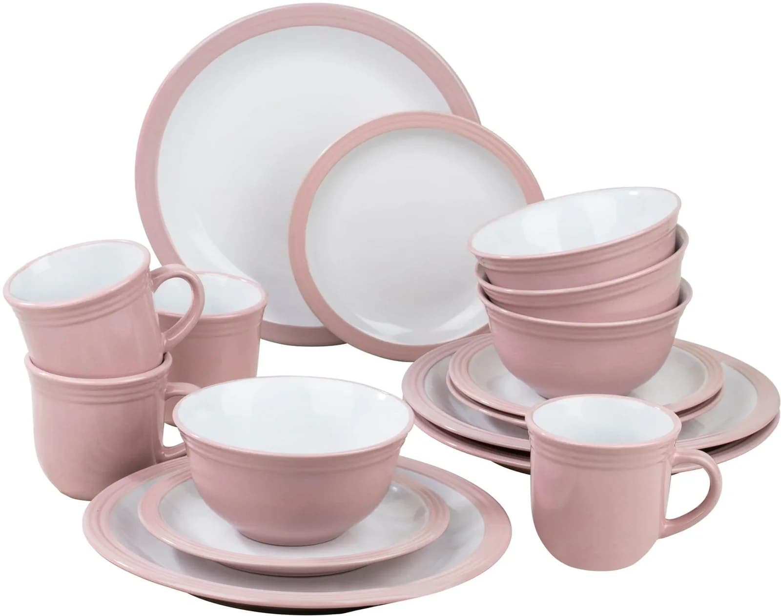 Retsch Arzberg Geschirr-Set Service CAMDEN Rosa 16-tlg. Steinzeug