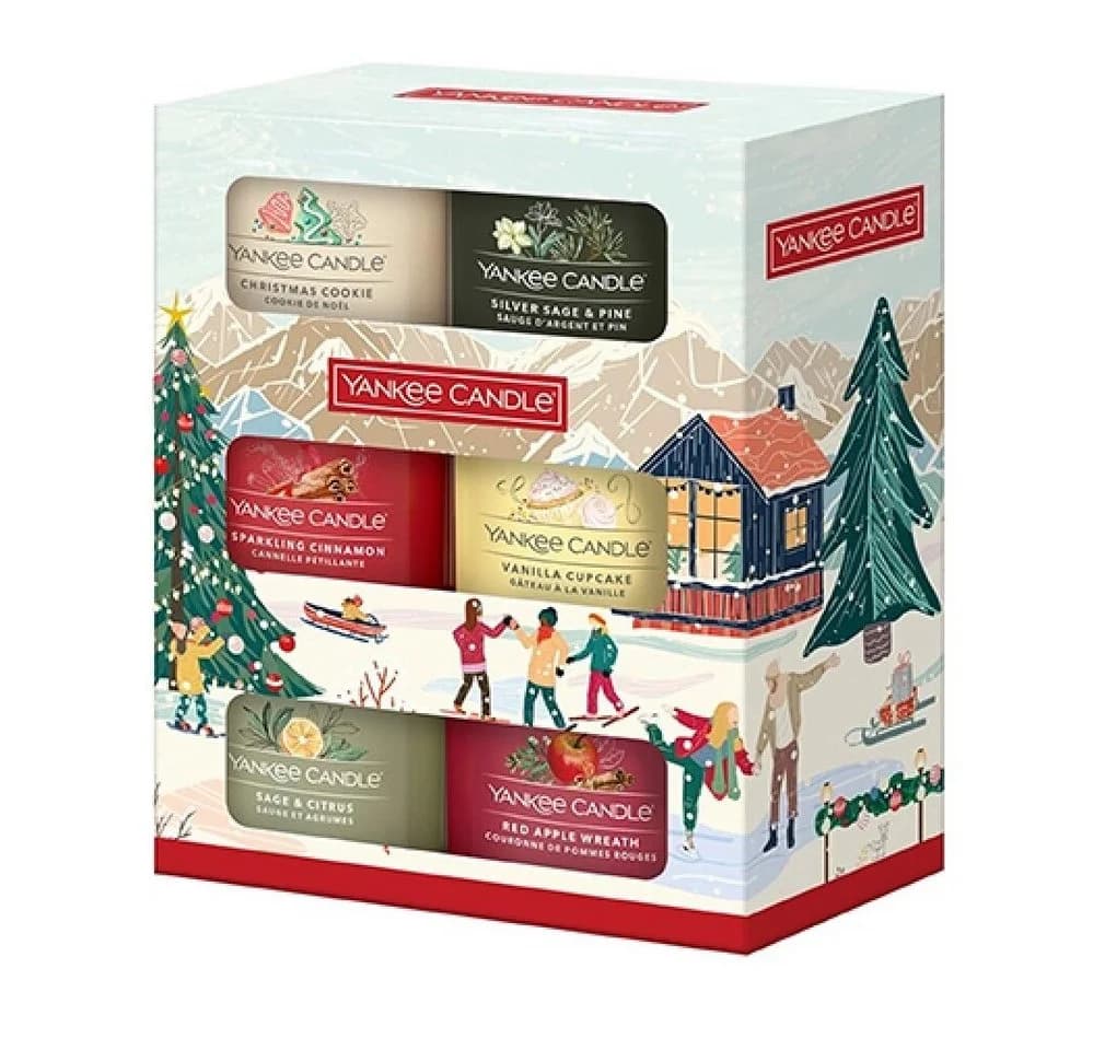Yankee Candle Duftkerze Weihnachten 6er Geschenkset Christmas Flamin