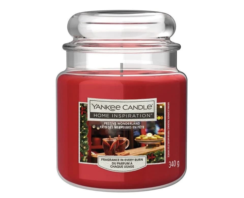 Yankee Candle Duftkerze Mittleres Glas Christmas Bubbly Rosa