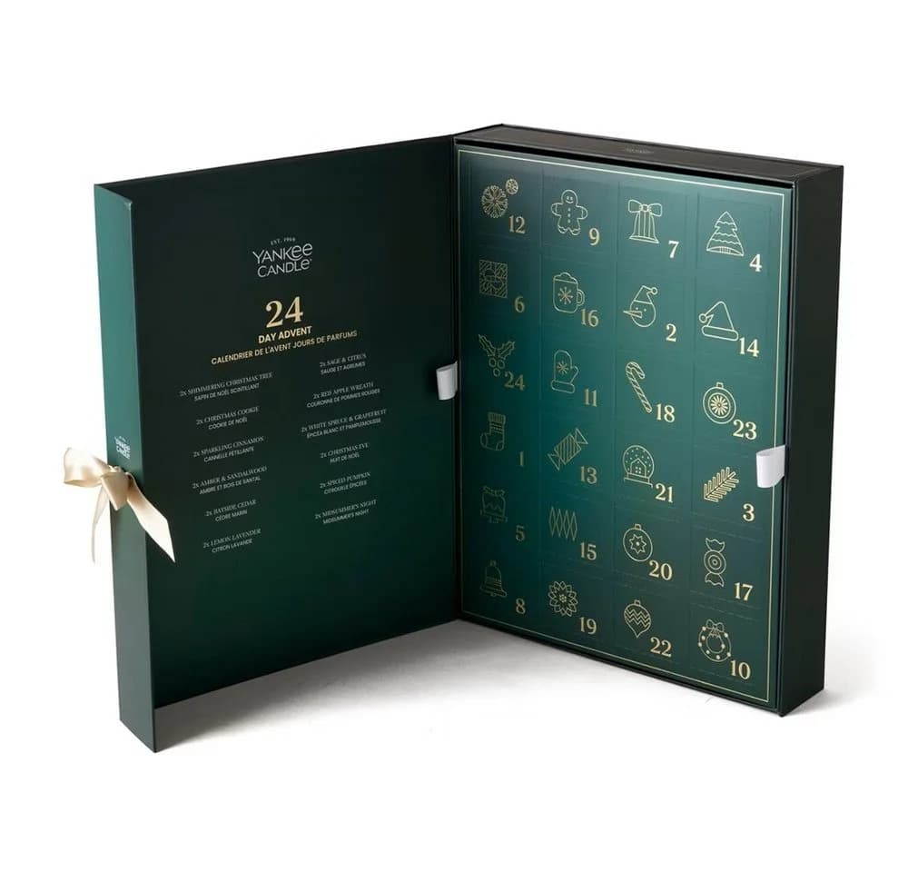 Yankee Candle Adventskalender 2026 mit 24 Mini-Kerzen in 12 Düften
