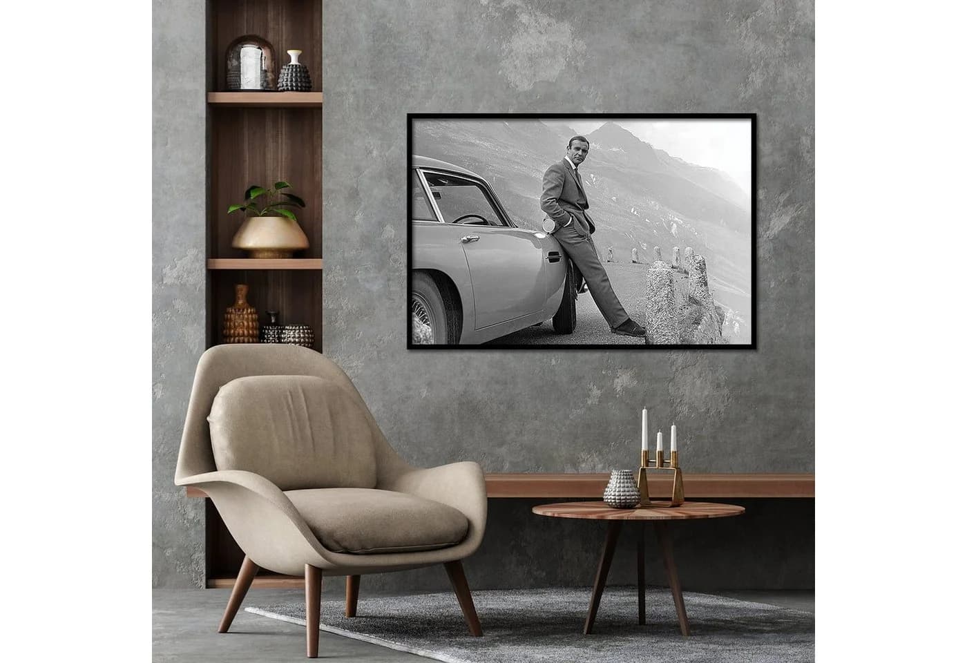James Bond Poster Sean Connery & Aston Martin 91,5 x 61 cm