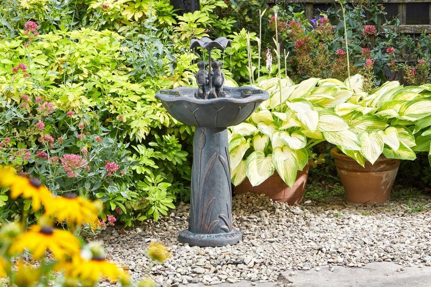 Smart Garden Solar-Wasserbrunnen mit Froschpaar