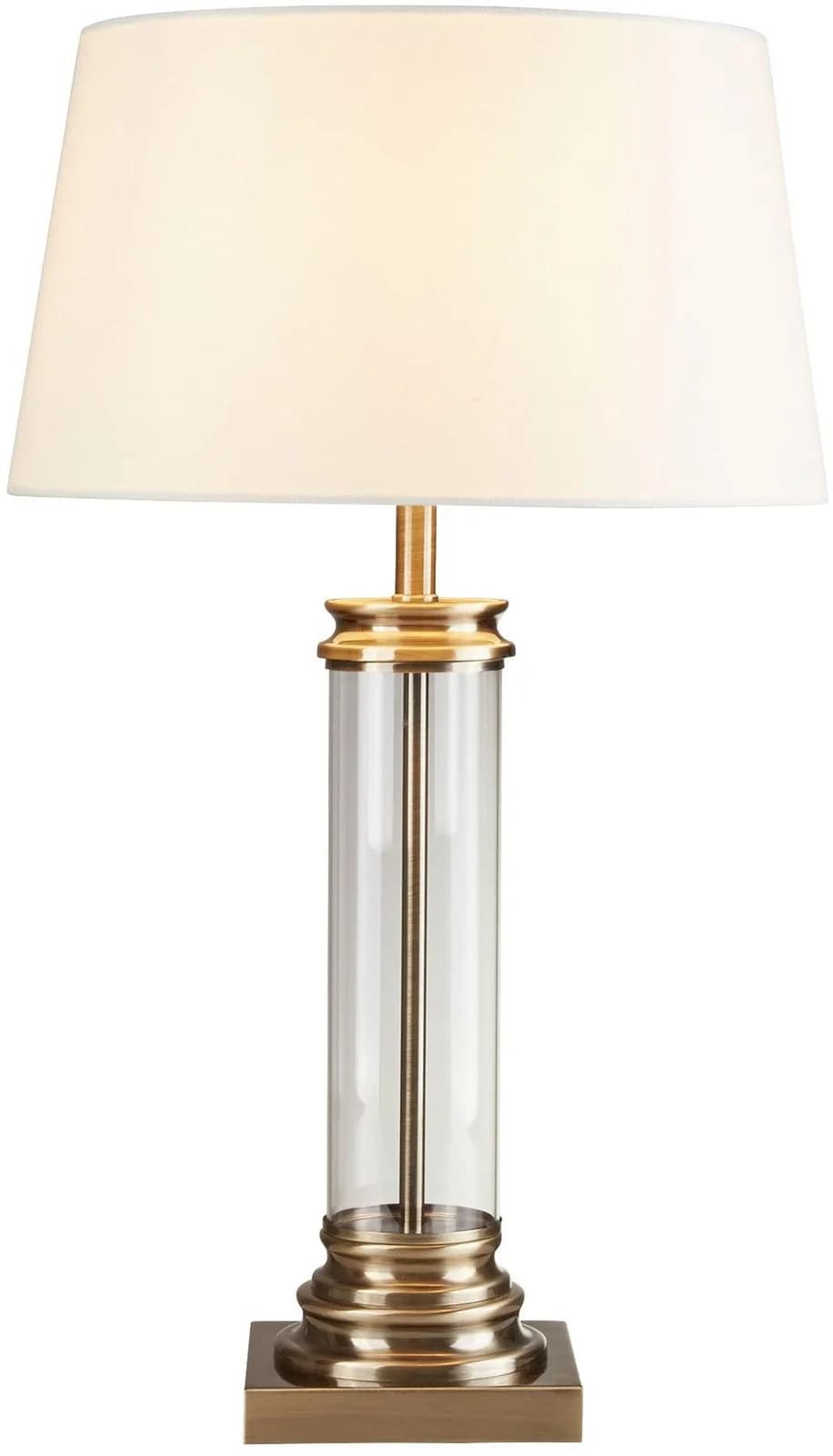 Searchlight Tischleuchte Pedestal Antikmessing Vintage Glassäule