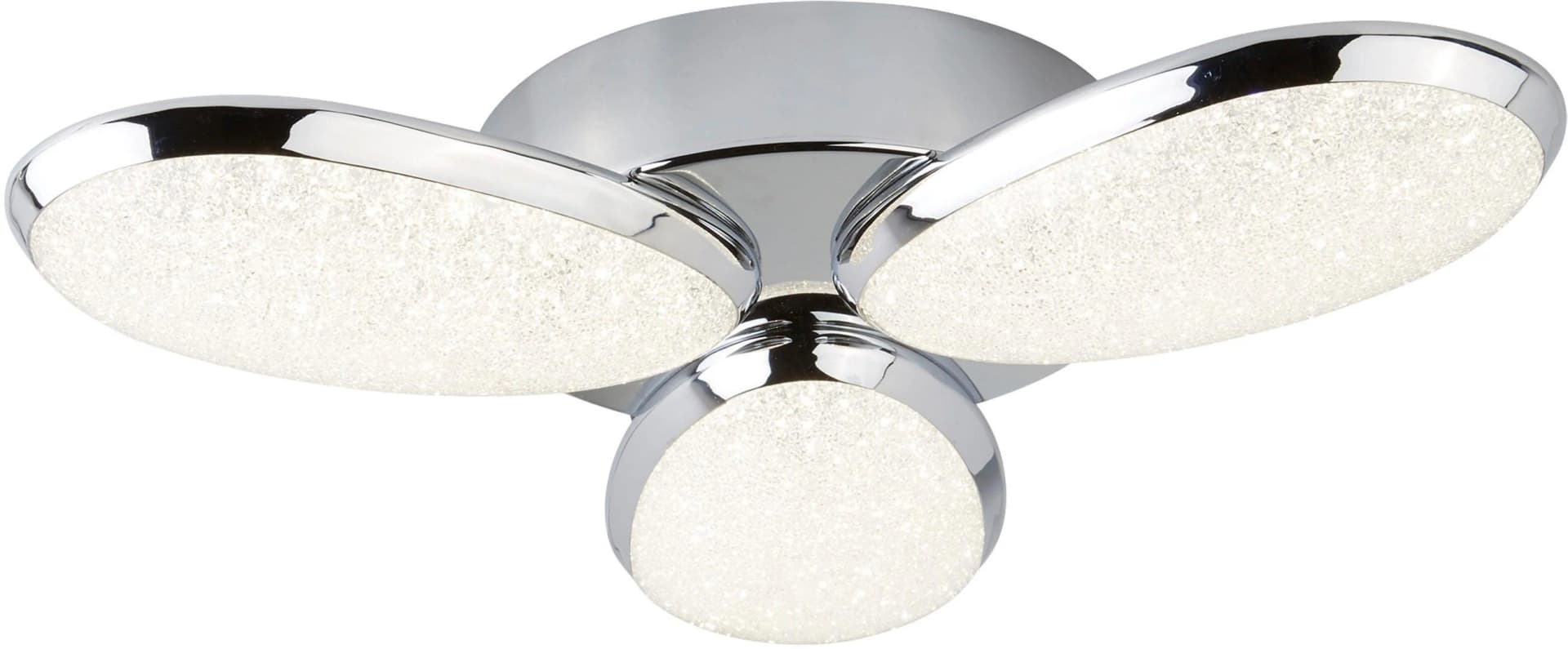 LED-Deckenlampe Lori 3-flg. Chrom/Gefrostet Glas 44 cm