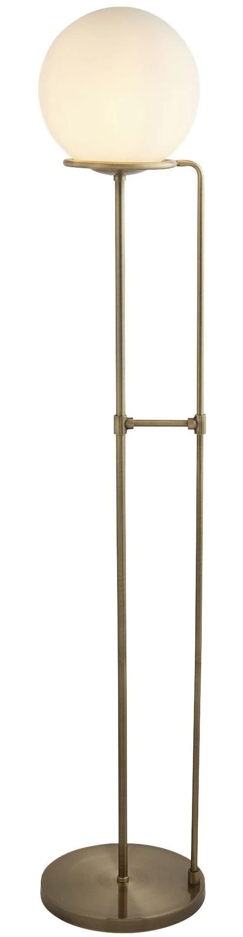 Antike Stehlampe aus Stahl und Glas
