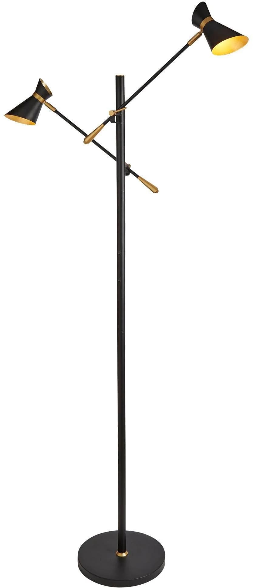 Moderne Stehlampe in Schwarz und Gold