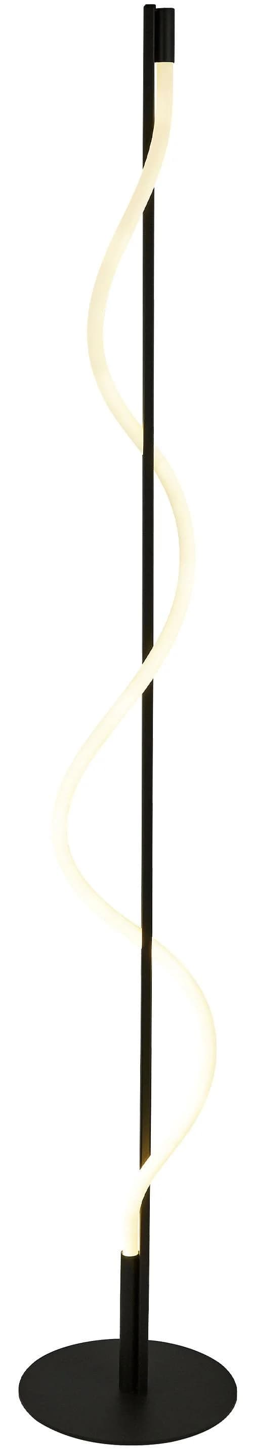 Searchlight Stehlampe Serpent Floor Lamp Black Metal & Opal Tube