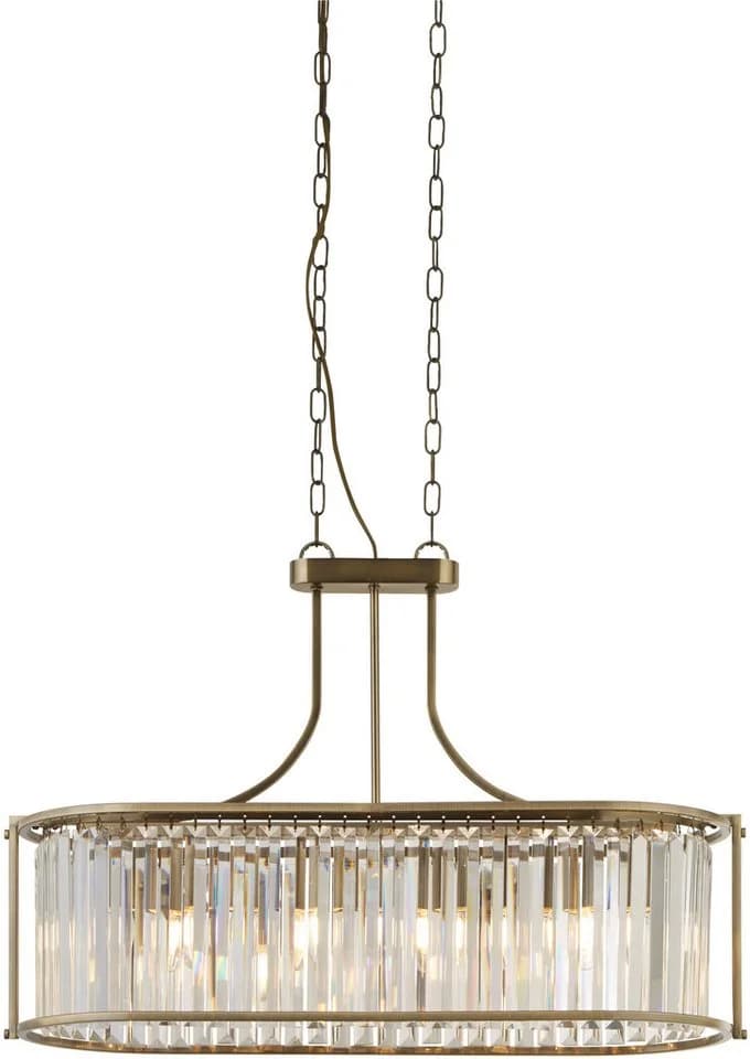 Hängelampe Victoria Messingfarben Kristallglas 78 cm E27