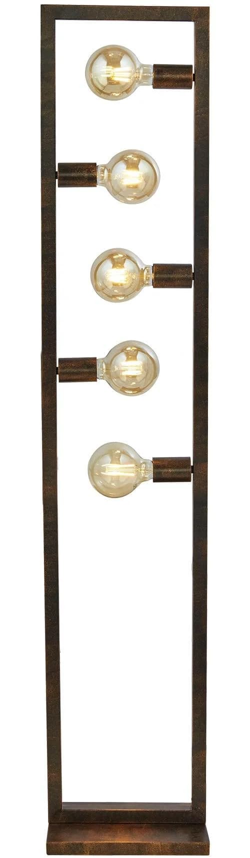Searchlight Stehlampe Oblong 5-flammig Rustikalbraun Stahl