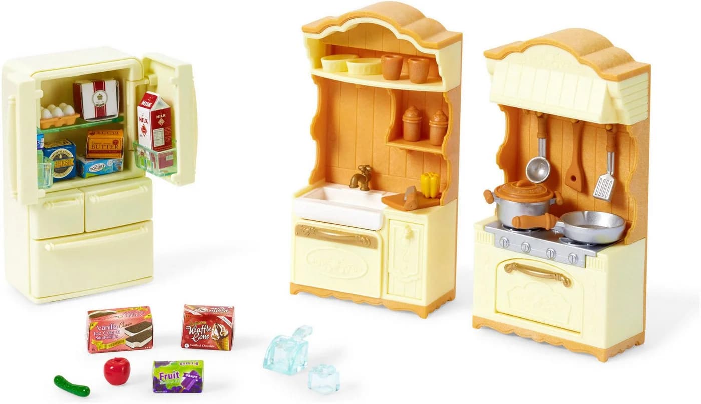 Sylvanian Families Landhaus Küche mit Kühlschrank 30-tlg. Bunt