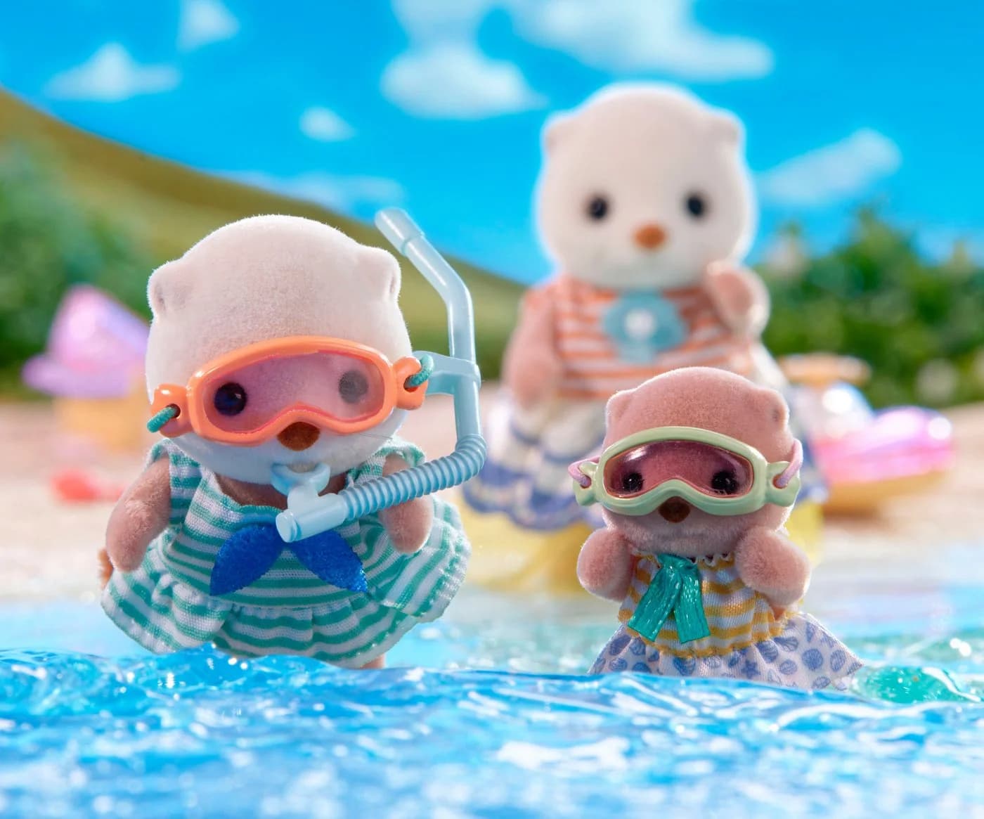 Sylvanian Families Seeotter Schnorchel-Set mit Babyboot