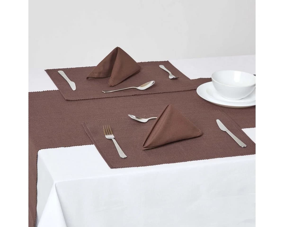 Homescapes Platzset 2er-Set Braun 100% Baumwolle