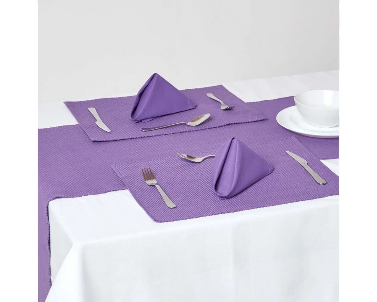 Homescapes Platzset Tischset Lila 2er-Set 100% Baumwolle
