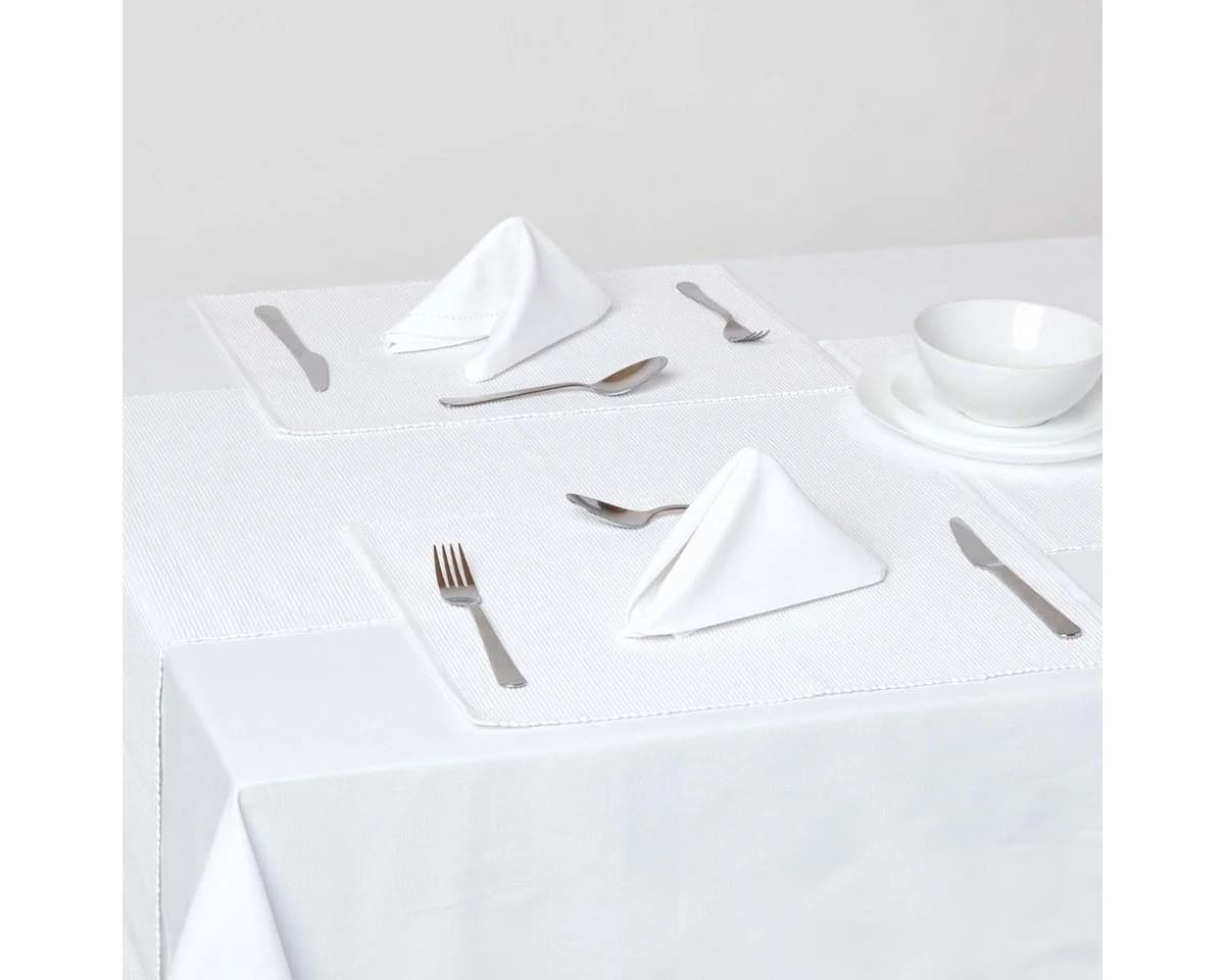 Homescapes Platzset Tischset Weiß 2er-Set 100% Baumwolle