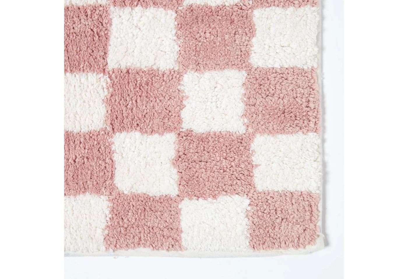 Homescapes Badematte Rosa-Weiß Schachbrett-Muster 50x80cm