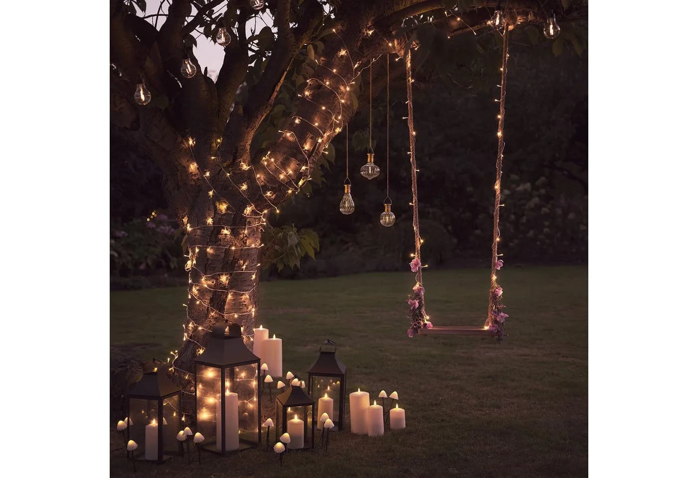 Lights4fun LED Gartenleuchte 12er Set Solar Stableuchten Pilze Grün