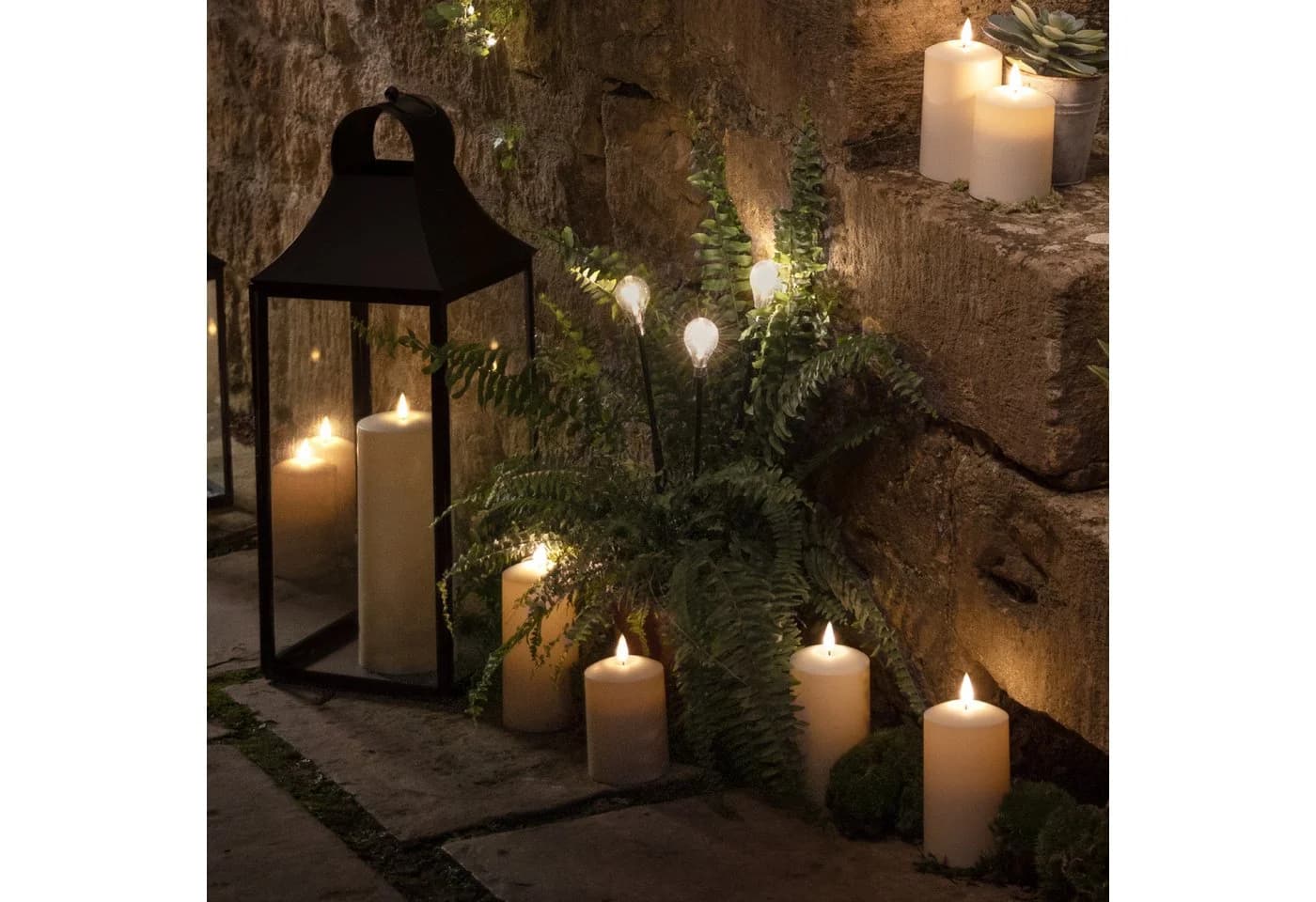 Lights4fun Solar Stableuchten 3er Set Birnenform LED Gartenbeleuchtung