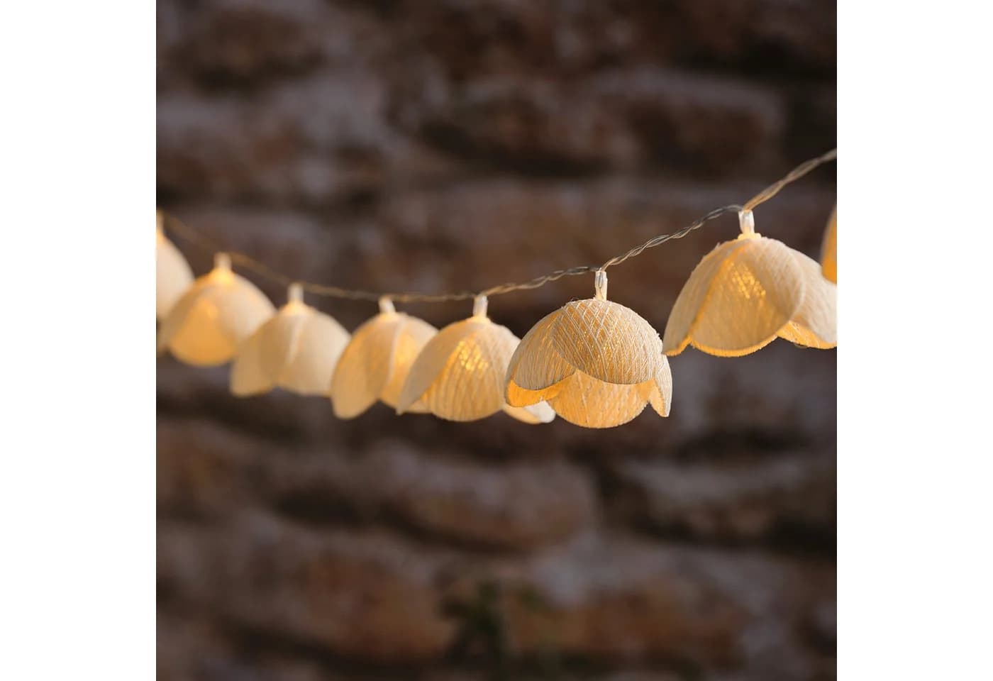 Lights4fun LED-Lichterkette Wiesenblumen Warmweiß mit Timer