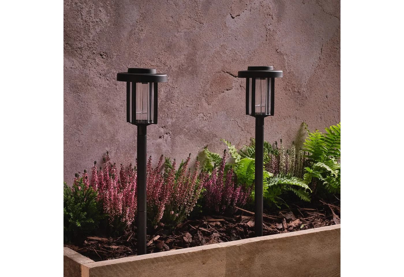 Lights4fun Solar-Gartensteckleuchte 2er-Set Dartmoor Filament-LED