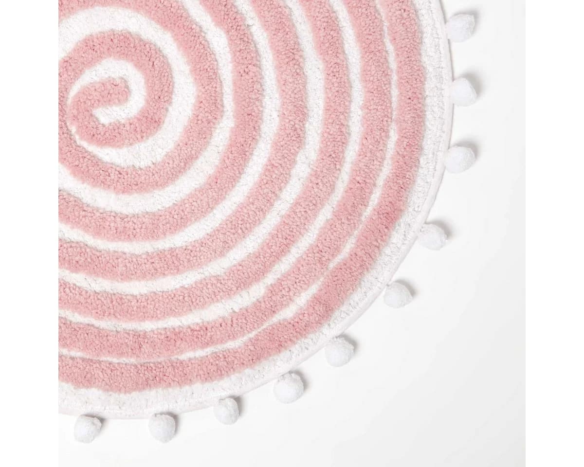 Homescapes Badematte Runde Spiral 60 cm Rosa
