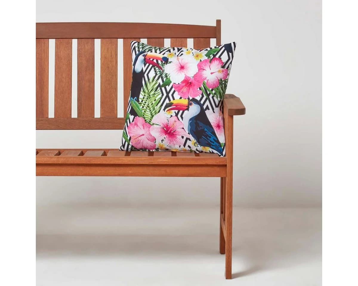 Homescapes Tukan Dekokissen 2er Set 45x45 cm Polyester Outdoor