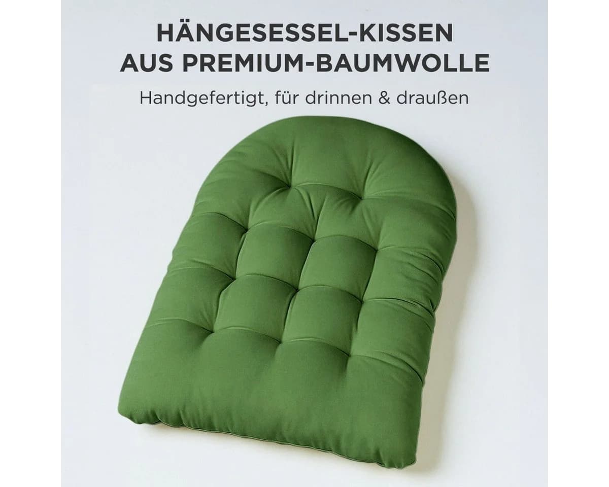 Homescapes Halbrundes Sitzkissen für Hängesessel Olivgrün
