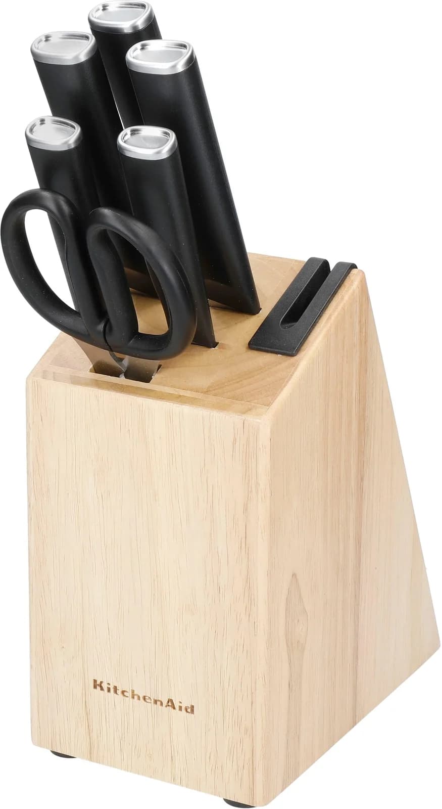 KitchenAid Classic Messerblock 6-tlg. mit Schärfstahl Gummibaumholz