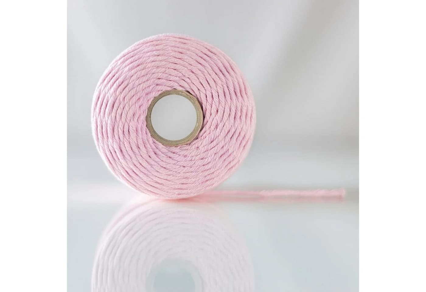 Creative Deco Makramee Garn 2-3 mm Baumwoll Polyester Baumwollkordel Baumwollschnur Nähgarn, 200 m, Pastellrosa