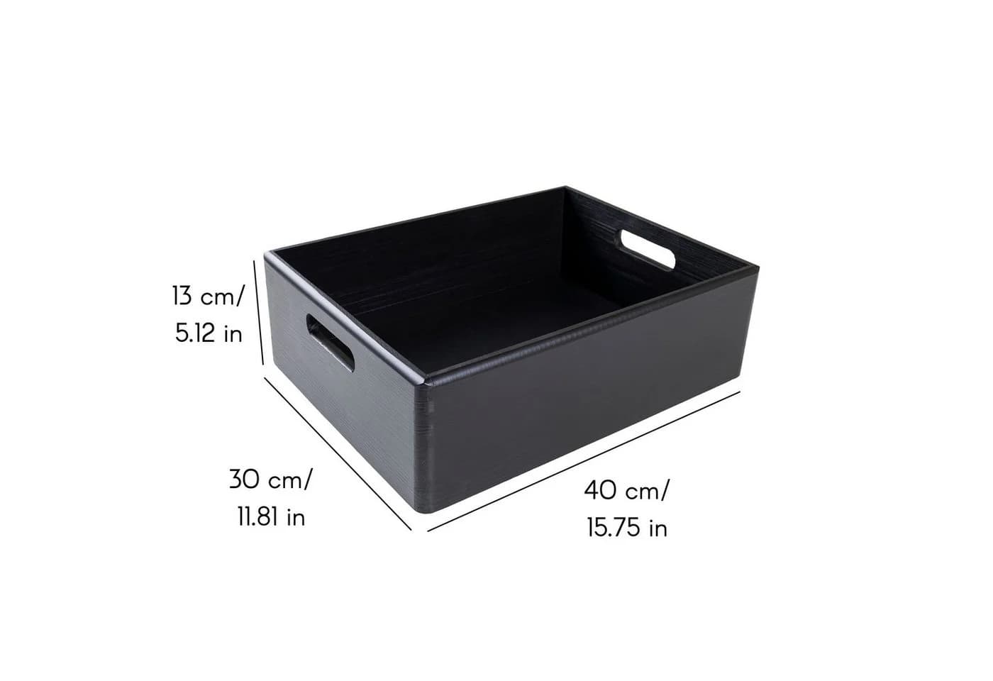 Creative Deco Holzkiste XXL Schwarz mit Griffen