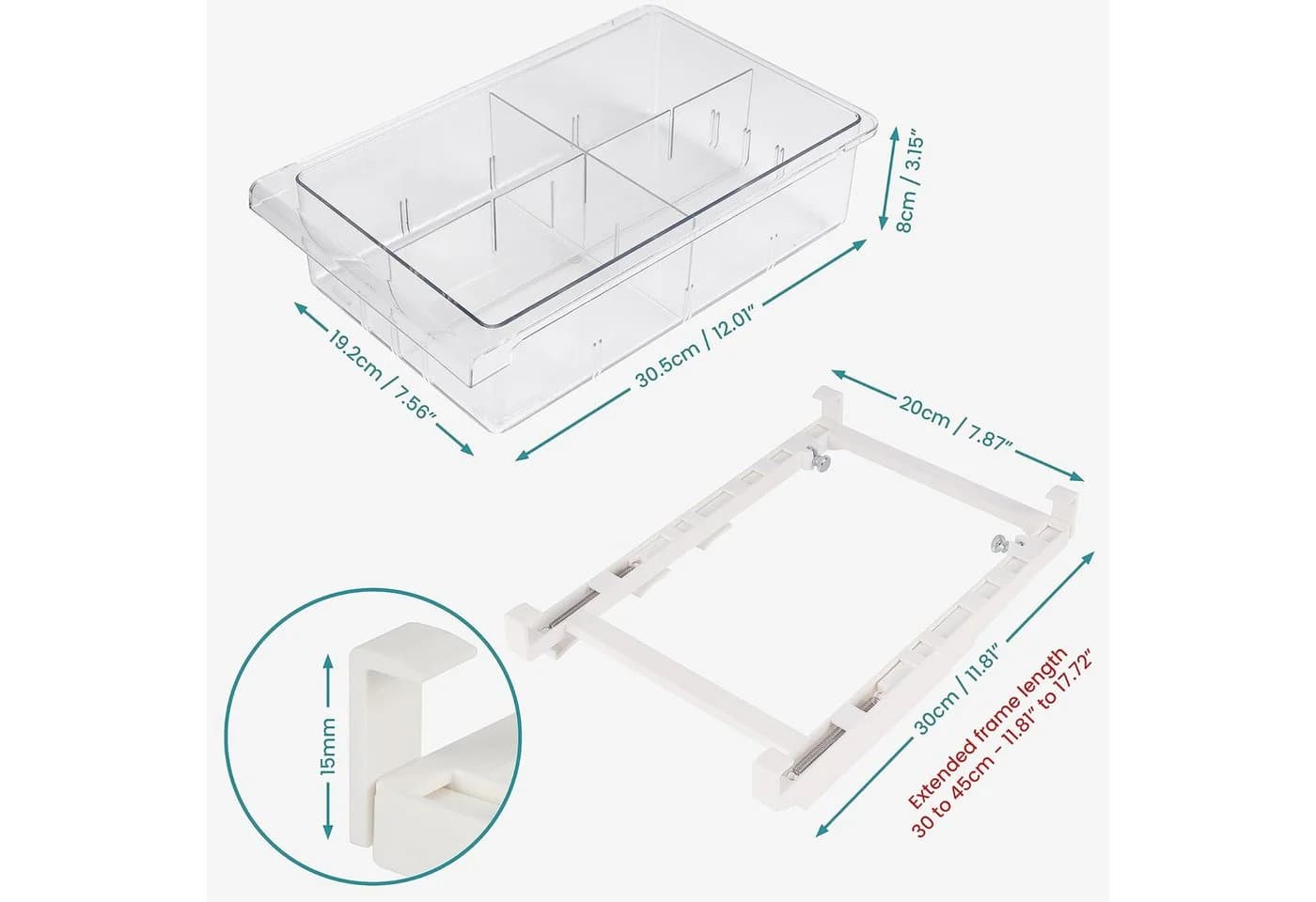 Kurtzy Ausziehbarer Kühlschrank-Organizer Transparent BPA-frei