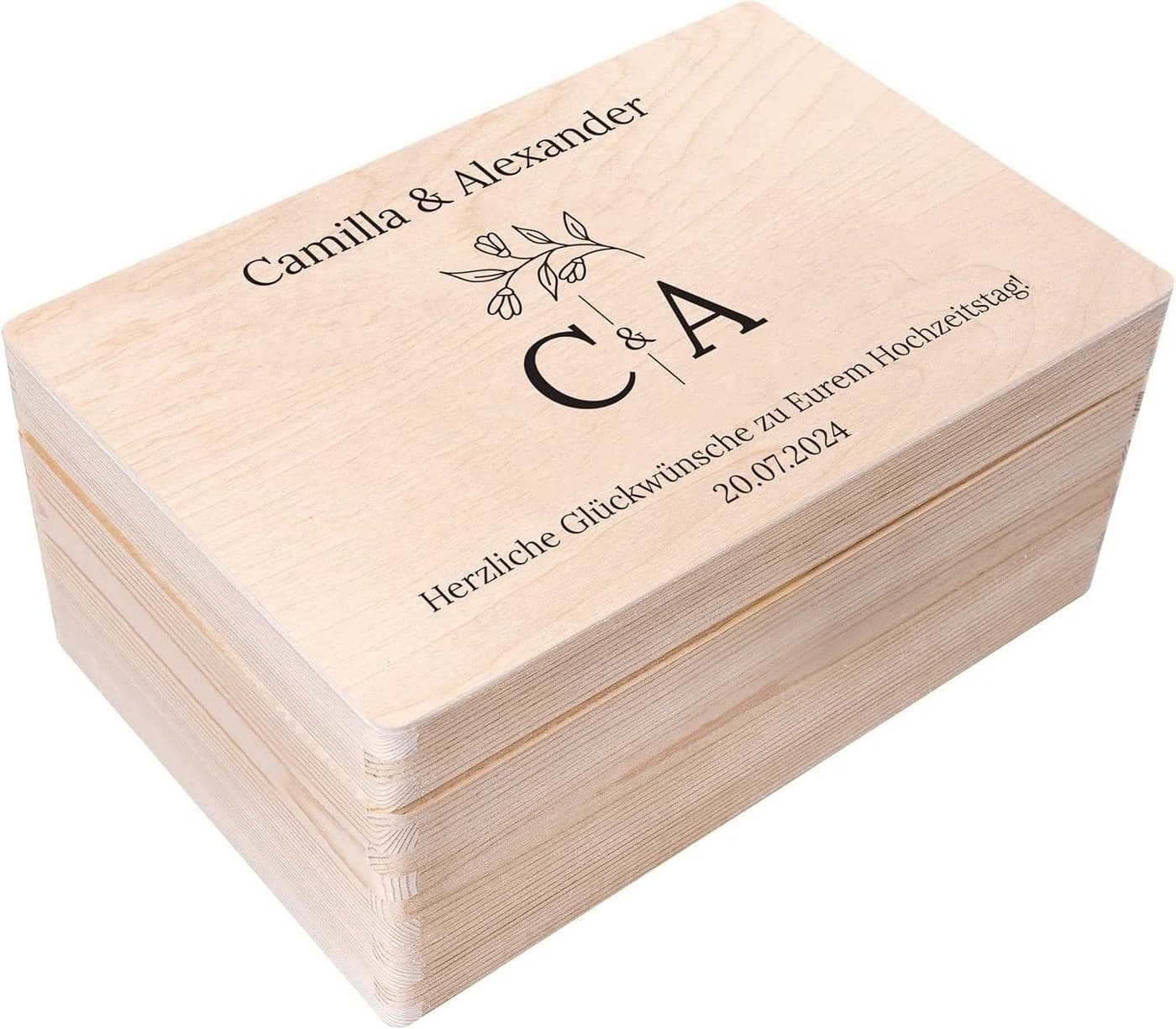 Creative Deco Holzkiste Natur Personalisierbar Erinnerungsbox