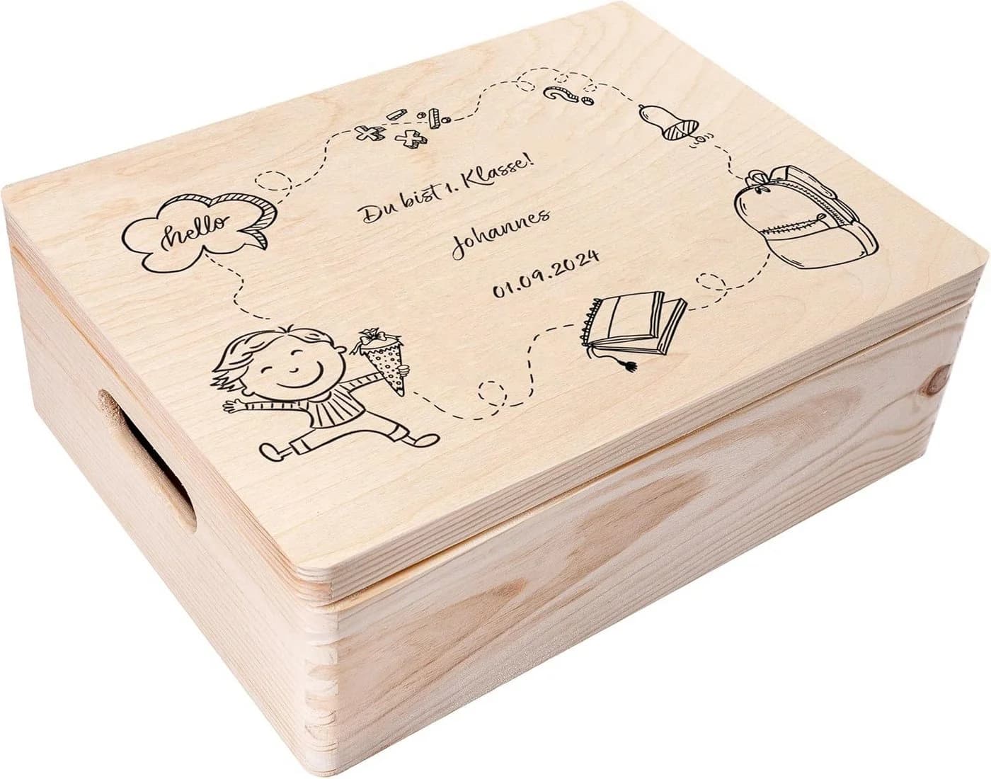 Creative Deco Einschulung Geschenk Holzkiste Erster Schultag
