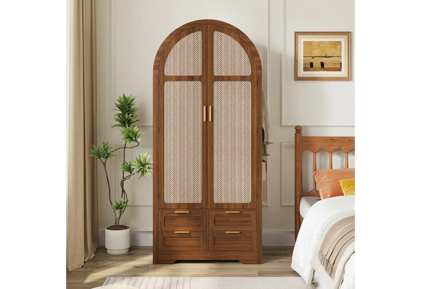 Flieks Kleiderschrank Garderobenschrank Walnuss Modern
