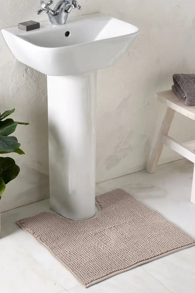 Next Badematte mit Bommeln-Sockel Braun Polyester
