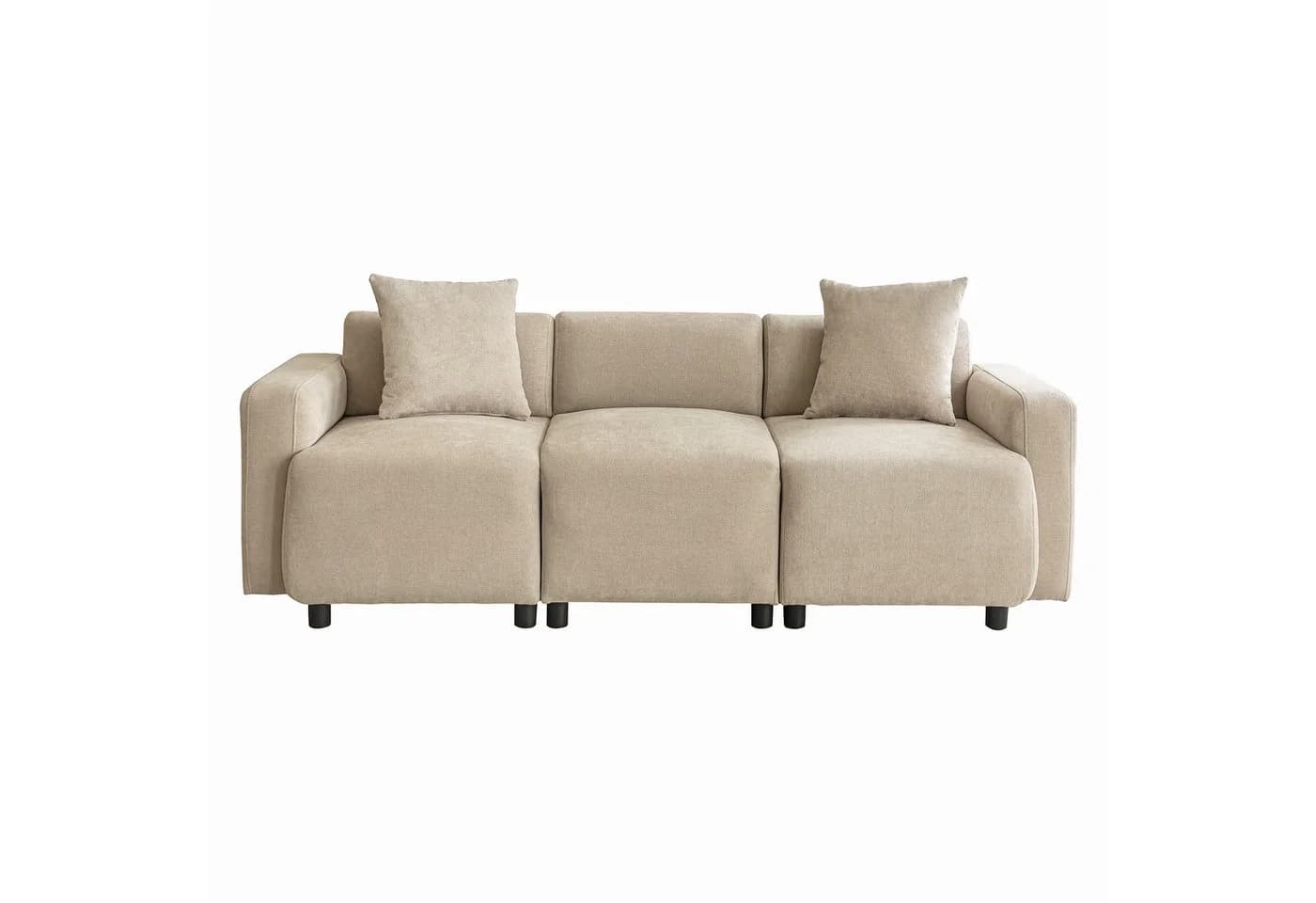 Merax 3-Sitzer Chenille Sofa Beige Modular