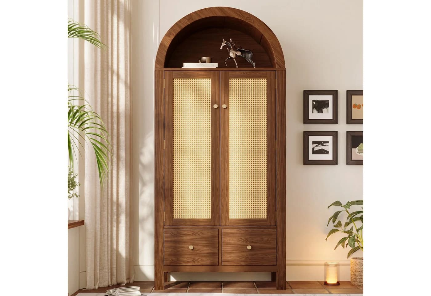 Flieks Kleiderschrank Garderobenschrank Walnuss Landhausstil