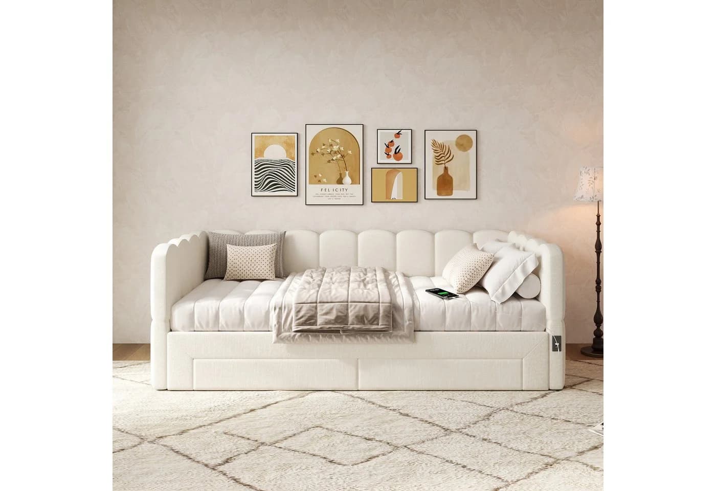 Flieks Daybett Polsterbett Tagesbett 180x190cm mit USB