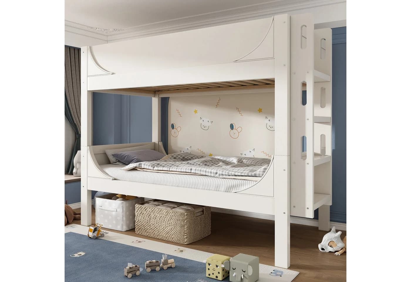 Flieks Etagenbett Trennbares Kinderbett 90x200cm mit Leiter