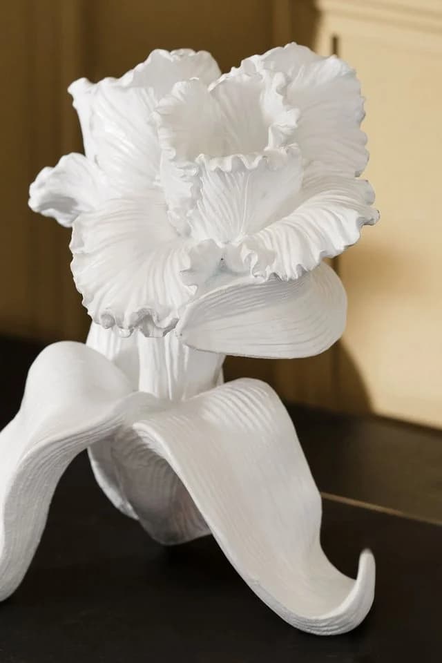 Next Deko-Tulpenornament Kunstharz Weiß