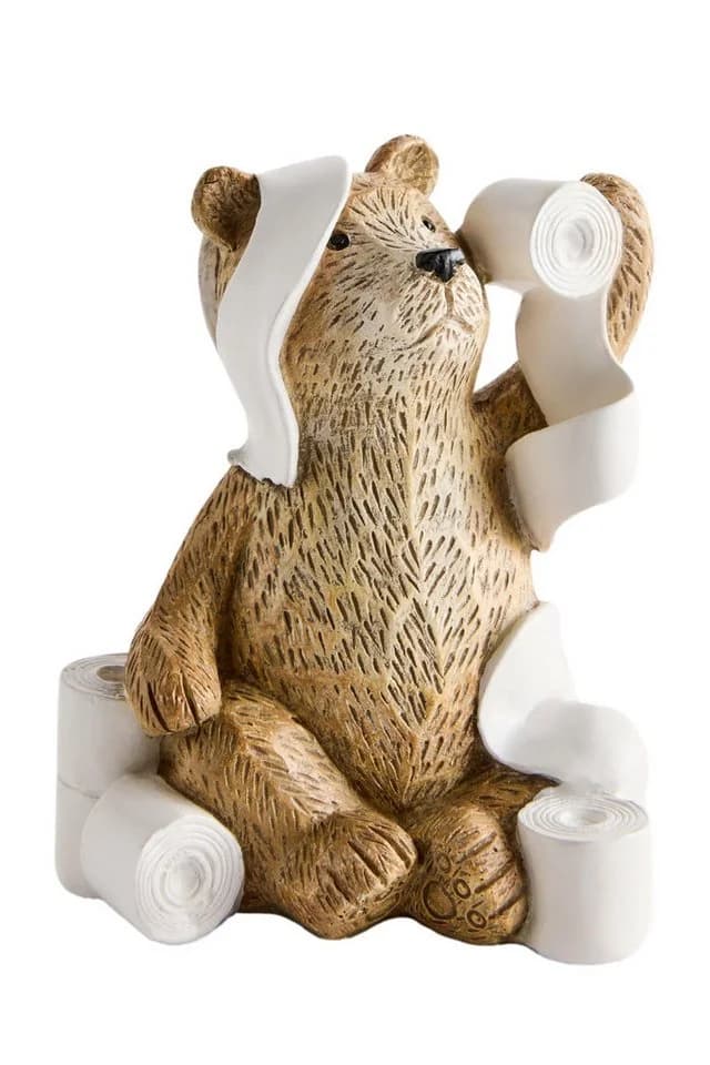Next Dekoobjekt Bertie Bear WC-Rollen-Deko Beige Kunstharz
