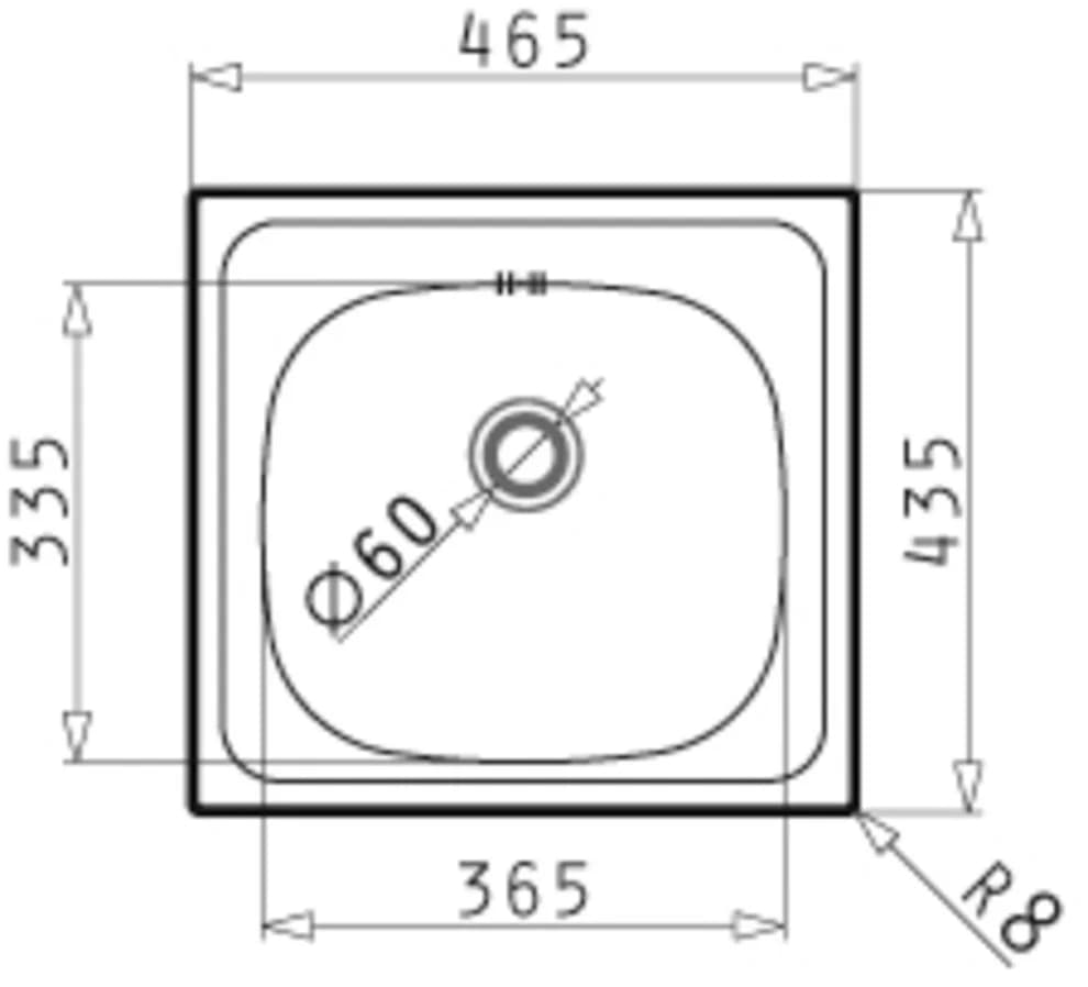 Pyramis Edelstahlspüle E33 Überbau Silber Quadratisch