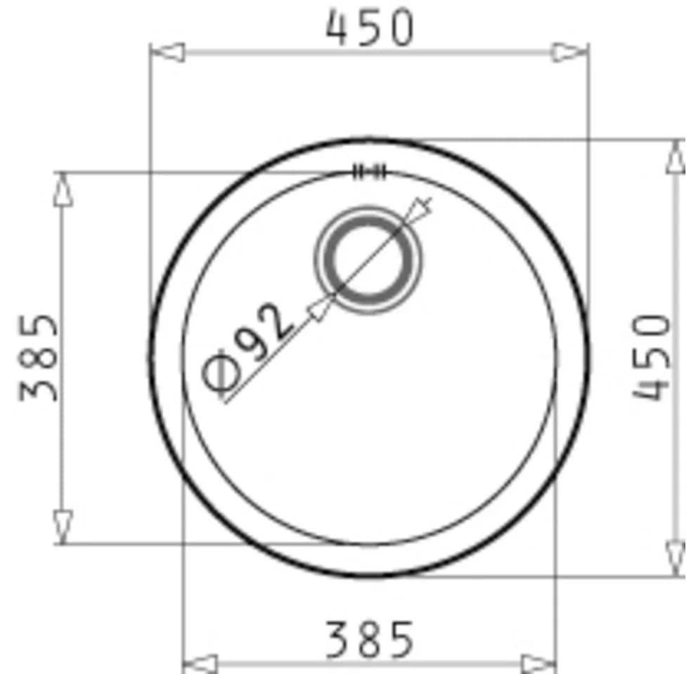 PYRAMIS CR Edelstahlspüle Überbau Silber Rund