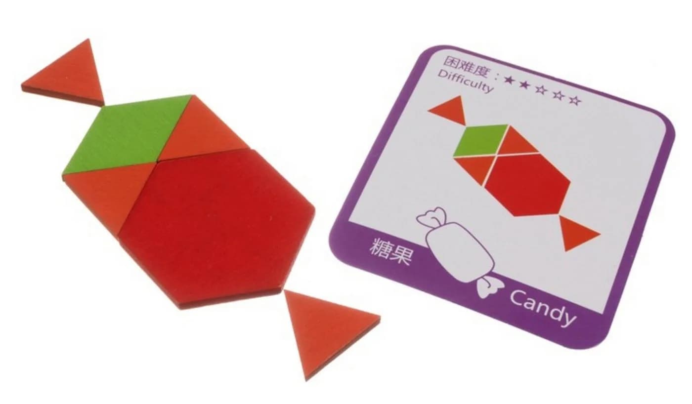 KRUZZEL Lernspielzeug Pädagogisches Holzpuzzle Tangram 155 Teile