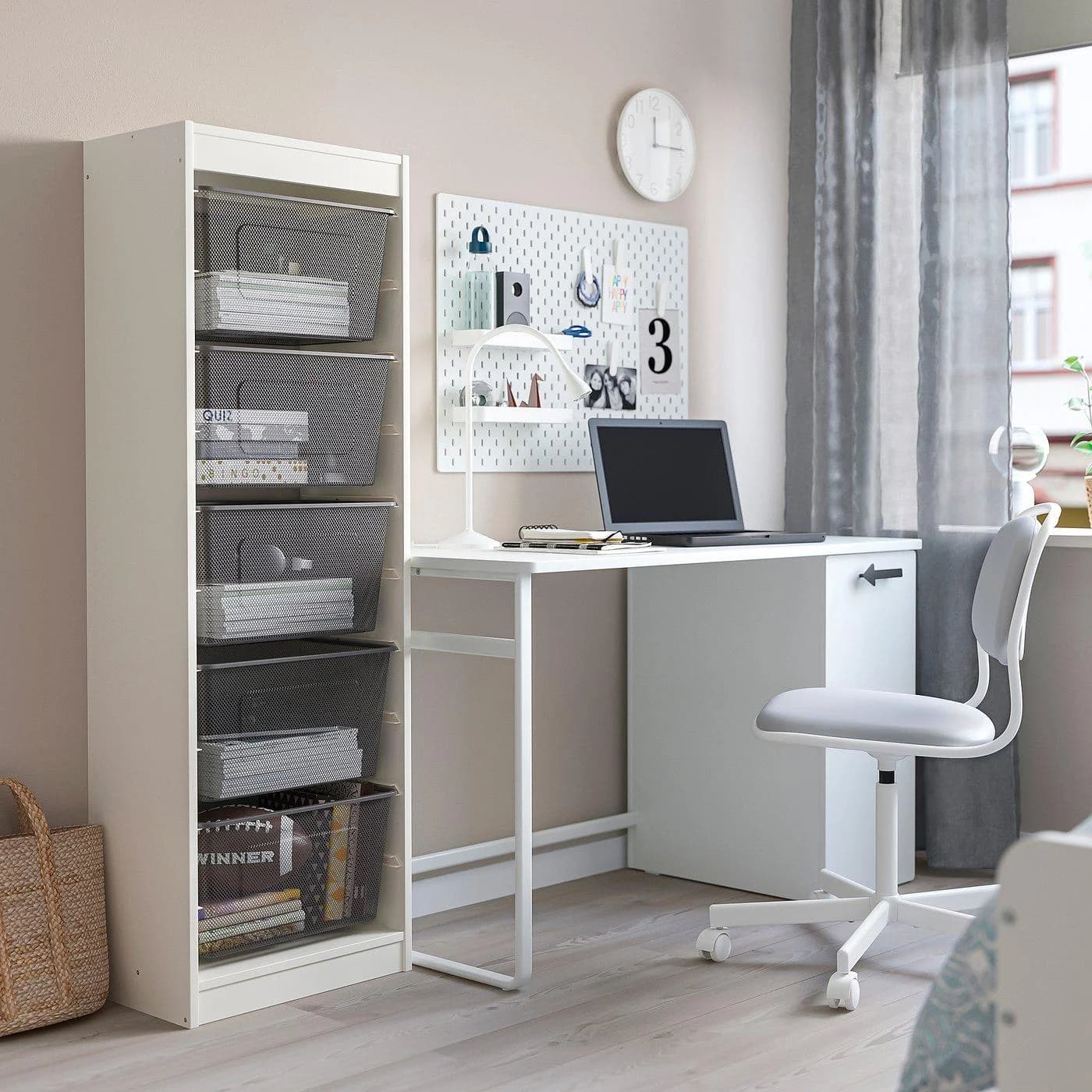 IKEA TROFAST Aufbewahrung mit Boxen Weiß Dunkelgrau