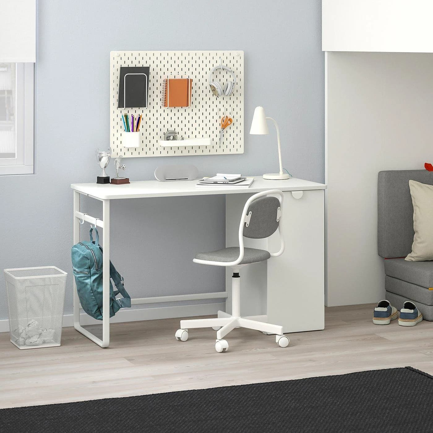 IKEA LÄRANDE Schreibtisch mit Auszug Weiß
