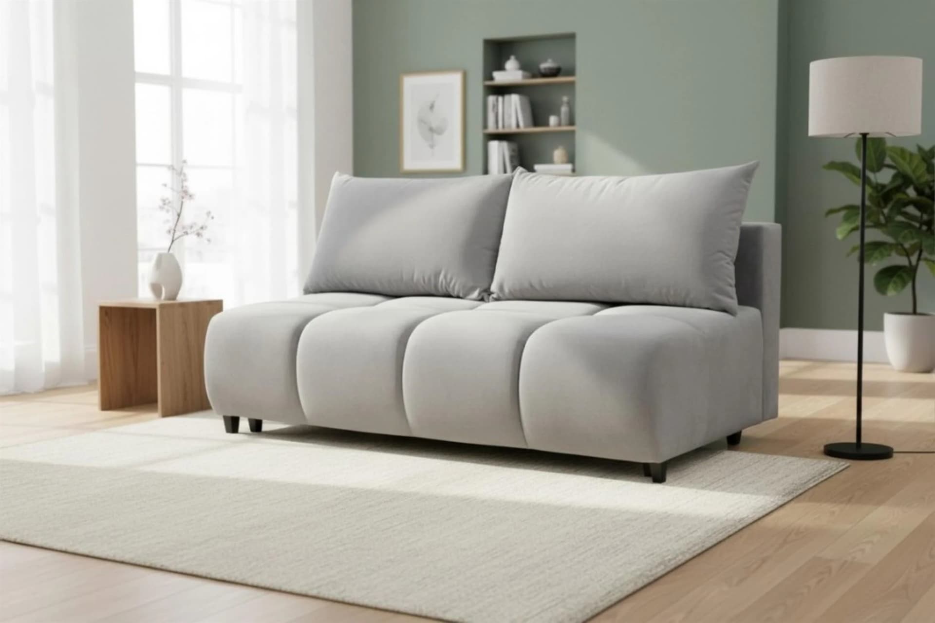 Fun Möbel Schlafsofa Xenio Grau mit Schlaffunktion