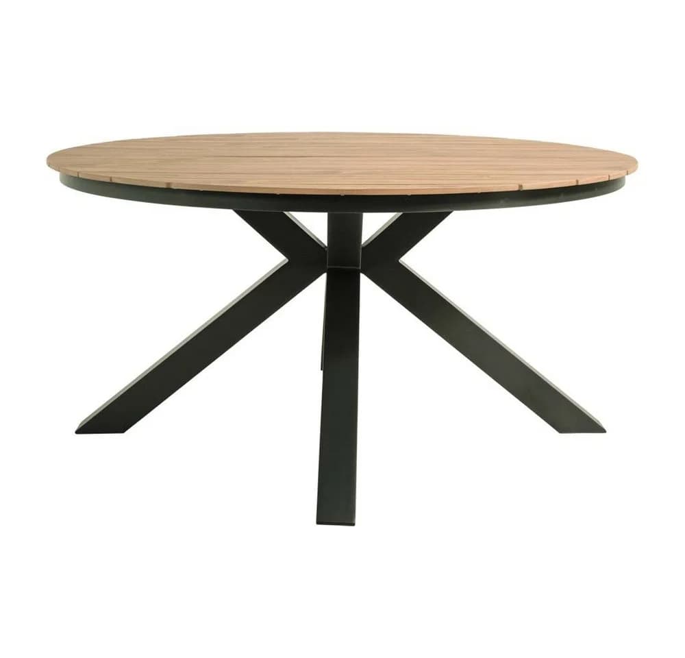 Lesli Living Garten-Essgruppe Arrezo Rund Aluminium Grau