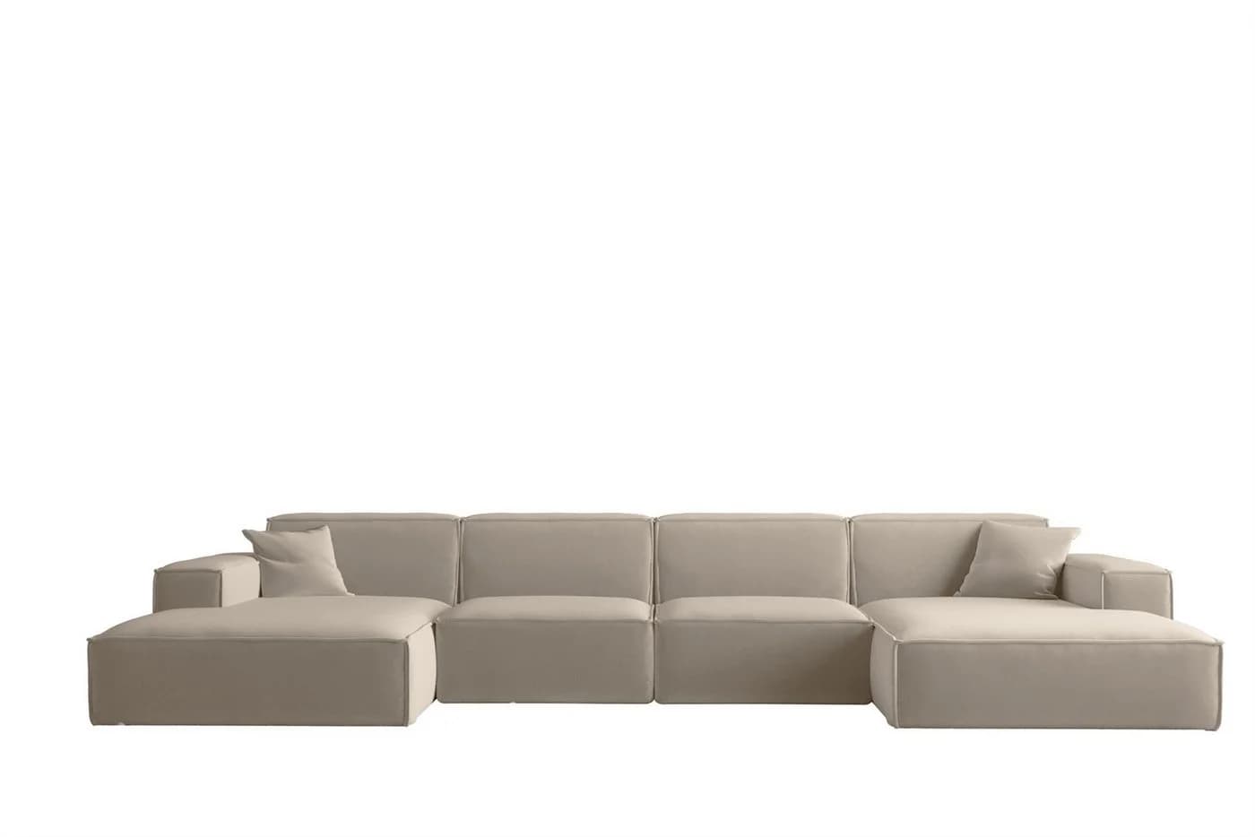 Fun Möbel Wohnlandschaft U-Form CELES PREMIUM Stoff Ascot Bukla oder Opera Velvet, Breite 379 cm